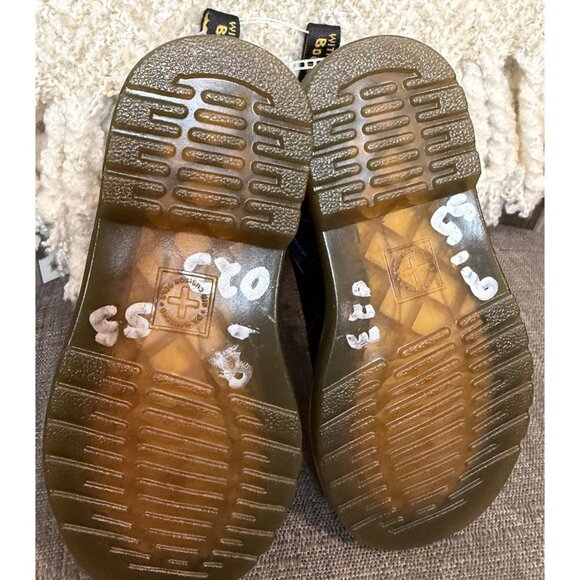 Doc Martens Toddler 9 Delaney Black Leather Combat Boots Zip Ankle Dr - Picture 9 of 9